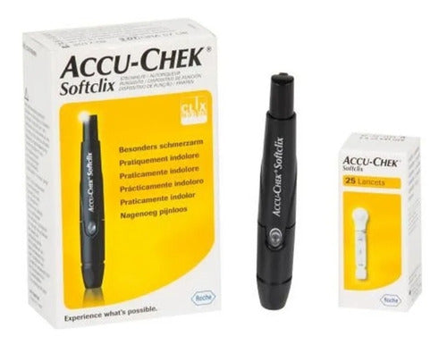 Accu-chek Softclix Lancetador Preto C/ 25 Lancetas 0