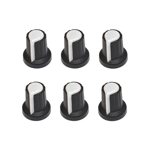 Pack of 6 Plastic Knob WH148 for 6mm Potentiometer - Assorted Colors 6