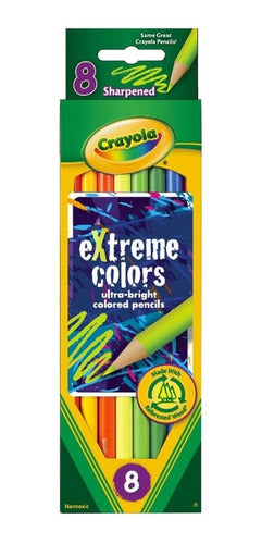 Crayola Lapices Extreme Colors Neon X 8 Unidades 0