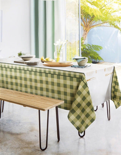 Jean Cartier Tablecloth Bon Appetit Green Checkered 150 X 200 cm 0