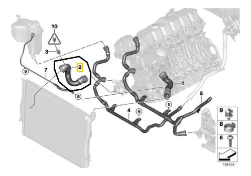 Manguera Radiador Inferior Bmw Serie 3 E90 E91 17127531581 3