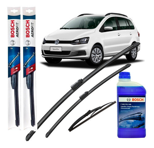 Bosch Kit Escobillas Suran 2011 2012 2013 + Trasera + Liq Lava 0