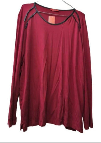 XX Long Sleeve Viscose T-Shirt with Round Neck - XXL 1