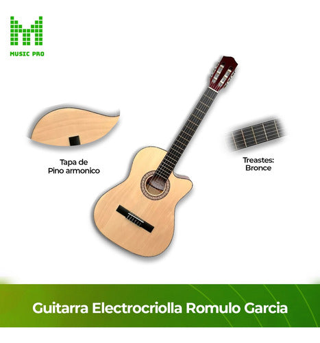 Rómulo García Guitarra Electrocriolla 2eq Exelente Sonoridad + Funda 2