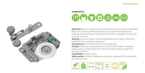 10 Kit Sistema Guarda Roupa Sd632 Guia Inteligente Fgv 60kg 1