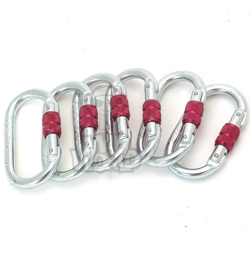 ESLINGAR Oval Steel Carabiner - Pack of 6 0