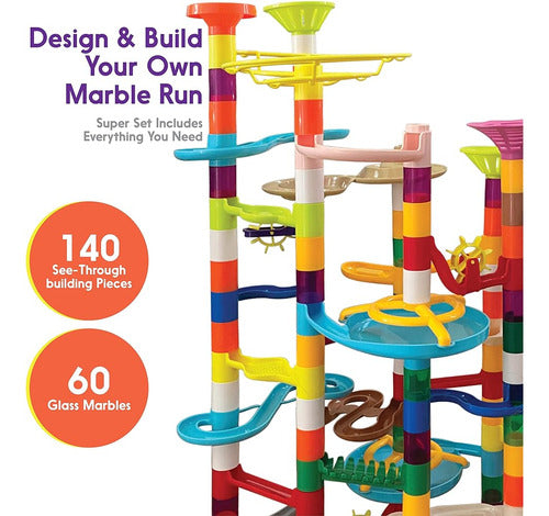 Marble Master Marble Run - 200pc Building Set & Glow In The 3