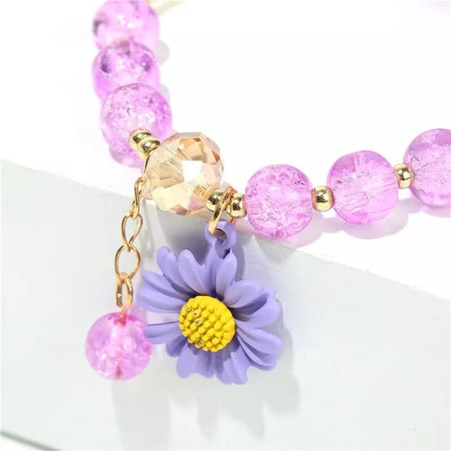 Burdah Pulsera De Mujer Girasol Delicada Violeta Dorado 0