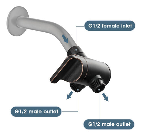 Bright Showers 3-Way Shower Arm Diverter Valve, Oil-Rubbed Bronze 1