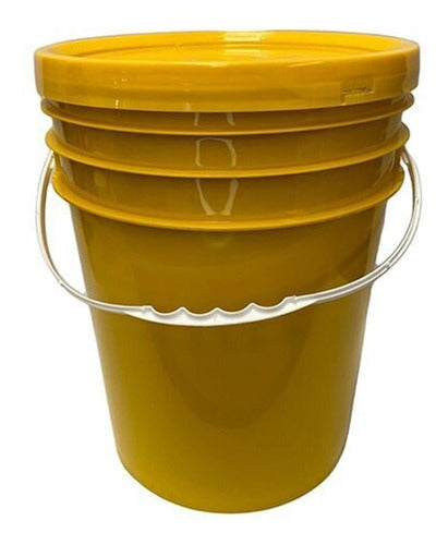 SHOPDYF 20 Liter Yellow Plastic Bucket with Hermetic Lid 0