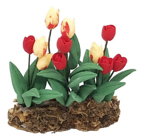 1:12 Mini House Toy Simulation Tulip Flower Model 0