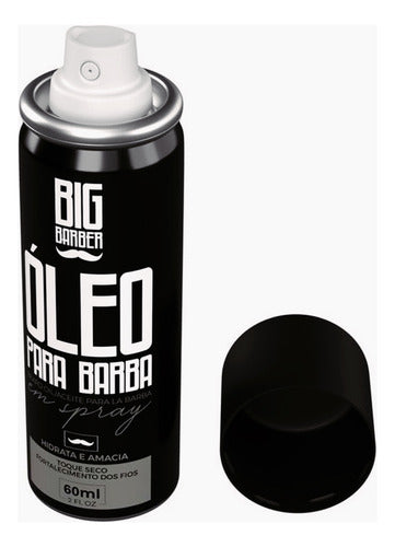 Óleo Para Barba Spray Big Barber 60ml Hidrata Fio Com 6 Unid 2