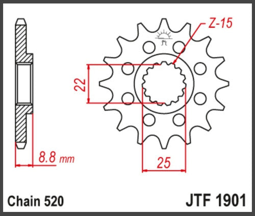 JT 1901 KTM Beta Husqvarna 14 Teeth Sprocket 1