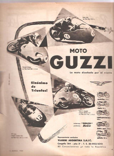 Lote 2 Antigua Publicidad Moto Guzzi 1