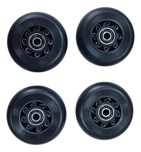 4x Ruedas De Rollers 80 Mm 84a + Rulemanes 608 Zz Abec9 0