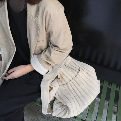 Galexbit Beige Knit Shoulder Hobo Bag 2