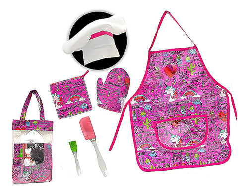Kids Pink Chef Accessories Kit - Cotillon Waf 0
