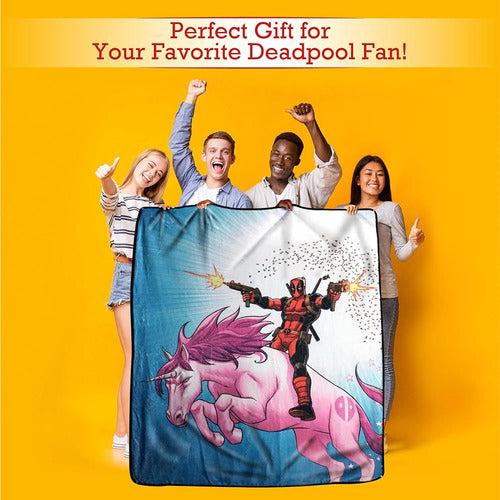 Marvel Bazillion Dreams Deadpool Unicorn Fleece Blanket 4