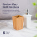 Känn Livet Premium Bamboo Ceramic Bathroom Set Dispenser Organizer 5