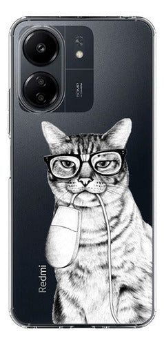 Generic TPU Case for Xiaomi Redmi 13C Transparent Cat Design 0