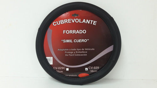 Cubre Volante Simil Cuero 38 Cm Cod Cv-029 Negro 1