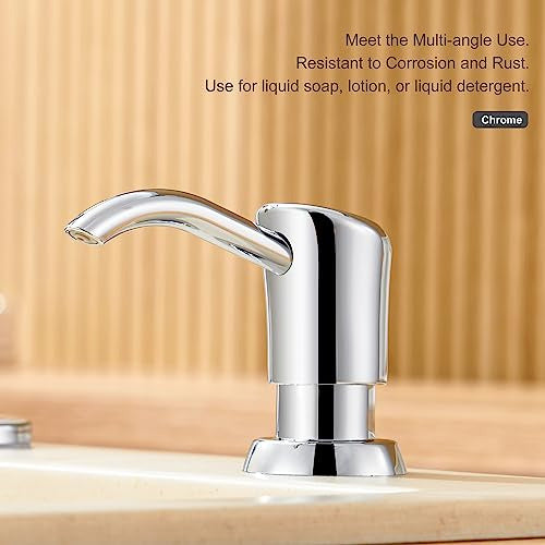 Gagalife Built-in Sink Soap Dispenser or Lotion Dispenser for Kitchen Sink - Chrome 3