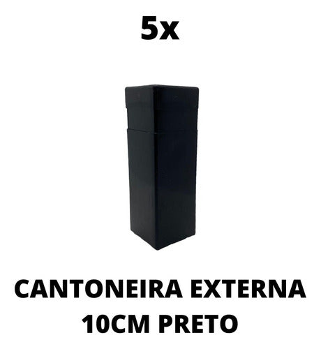 Kit 5un Canto Externo Preto 10cm Para Rodapé Real Pvc 0