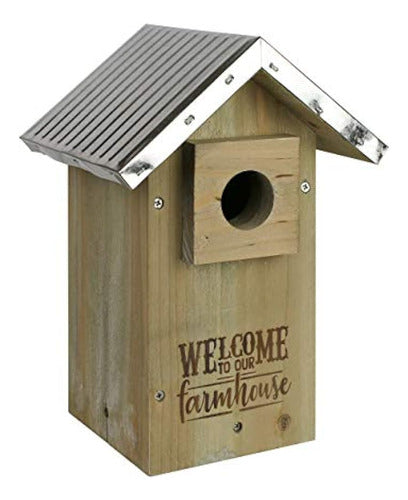 Nature's Way Bird Products Wild Wings Wwgh3-deco Casa Para Pájaros Azules De Cedro Degradado Galvanizado 1