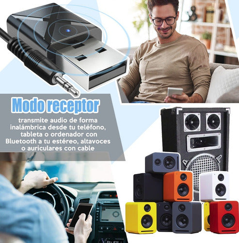 Bluetooth Audio Transmitter Receiver 3.5mm Jack TV Headphones 2