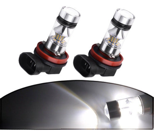 2 X H8 Blanco Hid H11 100w Alta Potencia Led Niebla 2323 Foc 0