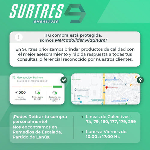 SURTRES EMBALAJES 100 Bolsas Consorcio 60x90 Basura Residuos 3