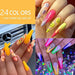 Coosa Beauty 24 Colors Classic Neon Painting Gel Nail Polish Set, Drawing 4