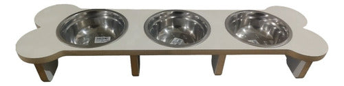 Mundo Cucha Anti-Tip Dog Cat Feeder Water Bowl Triple Height 1