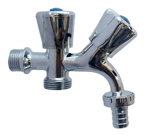 Gloss Double Metal Faucet for Washing Machines 1/2 and 3/4 3