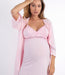 Maternity Nursing Nightgown with Removable Cup Lace Detail Pink 4