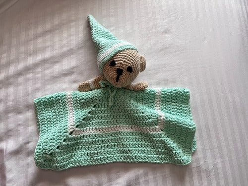 Crochet Knitted Teddy Bear Attachment 35cm - Newborn Gift 1