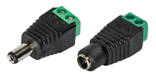 High Tec Electronica 3 Juego Conector Plug Macho Hembra 5.5x2.1 Bornera Cctv 0