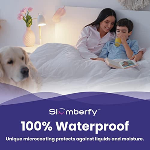 Slumberfy Waterproof Mattress Protector | Bamboo Hypoallergenic Mattress Cover 3