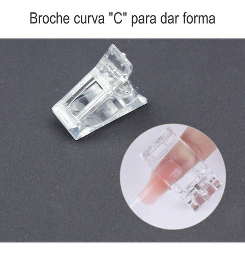 10 Broches Para Sostener Capsulas Dual System Dar Forma Gel 3