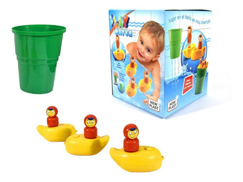 Juego Para Baño Didáctico Patitos + Balde Lluvia - Gymtonic 0