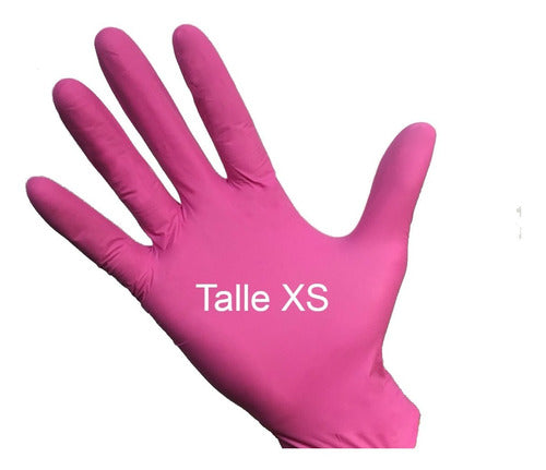 Guantes Rosados De Nitrilo - Talle Xs - Caja X 100 Bg 0