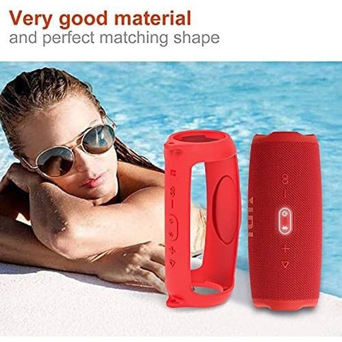 Funda De Silicona Con Correa Para Jbl Charge 5 Rojo 4