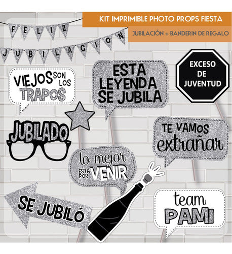 Plus Imprimibles Imprimible Photo Prop Carteles Divertidas Jubilacion Glitter 6