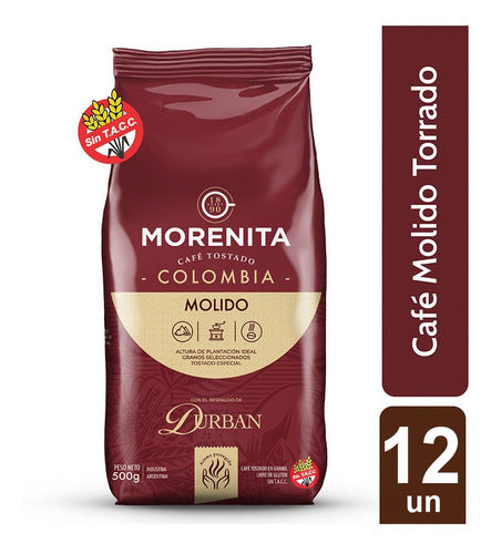 Morenita Cafe Molido Tostado Colombia 500 Gr X 12 Unidades 0