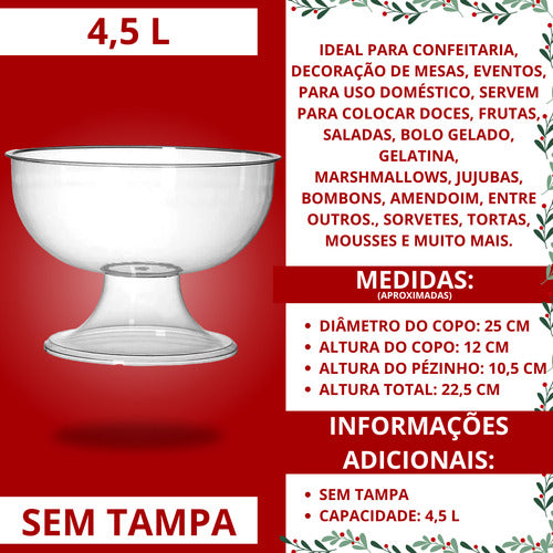 Kit 8 Taça Para Sobremesa Sem Tampa 4,5l Para Doce Gourmet 2