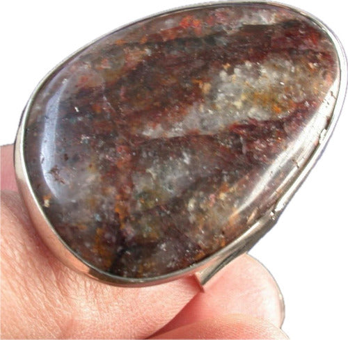 Luli Enorme Metal Piedra Agata Marron Ajustable Medi 0