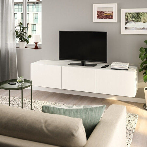 Floating LED TV Stand 150cm with Swinging Doors 2