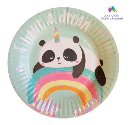 Juanalalo Cotillón Panda Shape Paper Plates 17 Cm X 6 Units 0