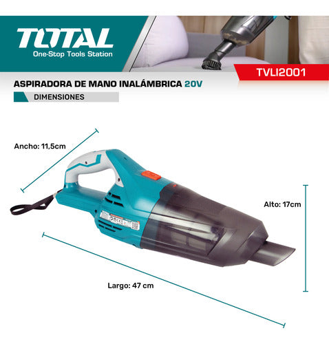 Total Tools Wireless Vacuum Cleaner 20V with Battery and Charger 4