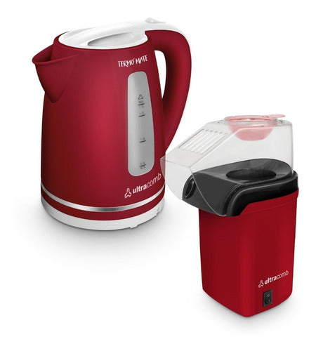 Breakfast Combo: Electric Kettle + Air Popcorn Maker by Ultracomb 0